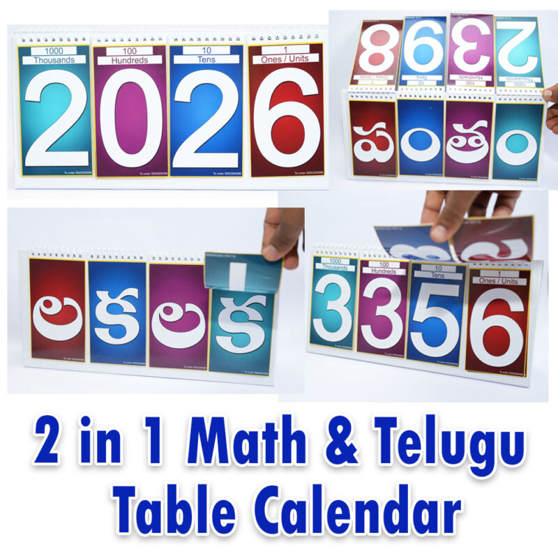 2 in 1 math & Telegu table calendar